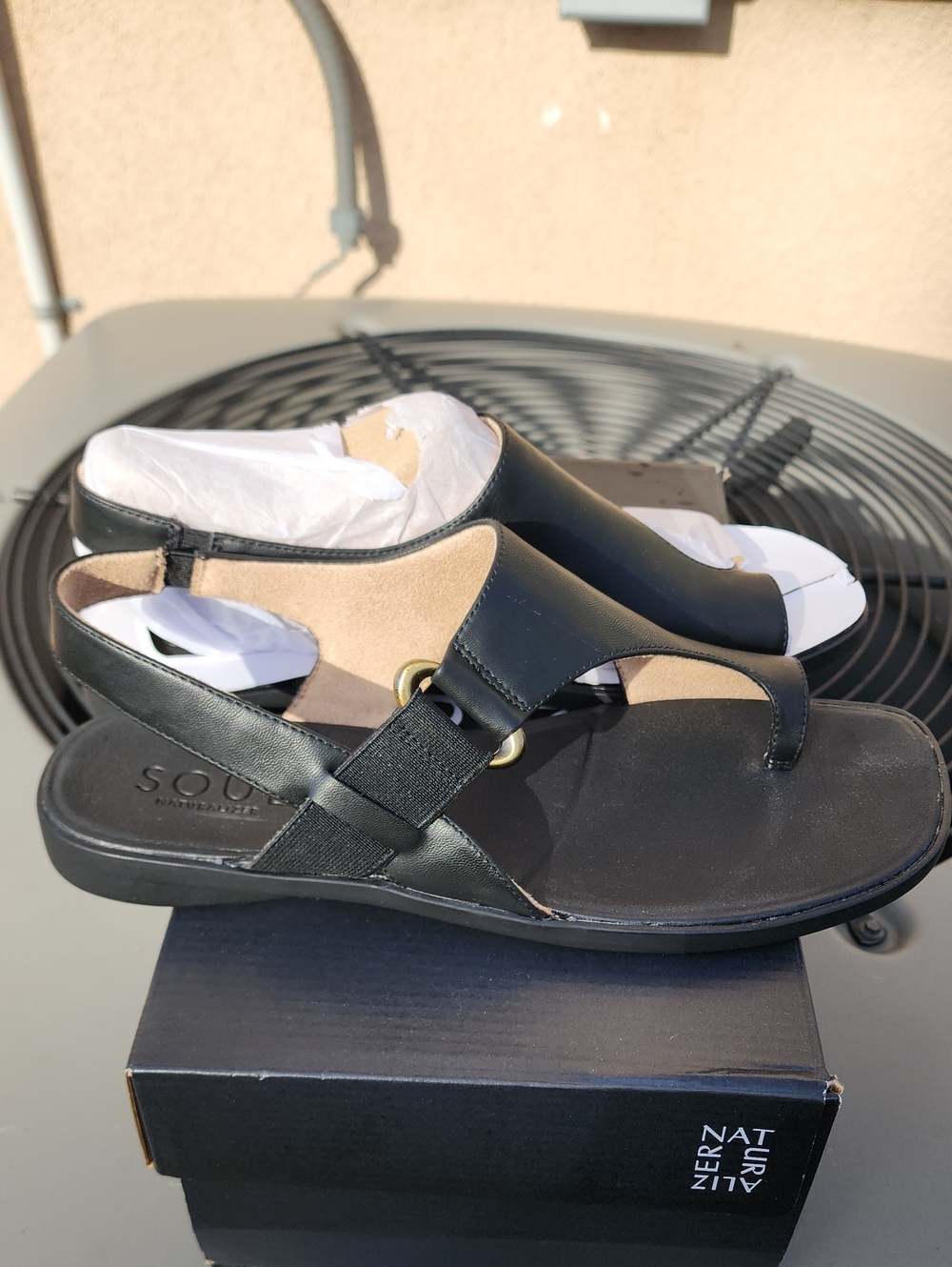 New Spul Naturalizer Black Freya Slide Sandals, Sz. 19....